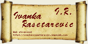 Ivanka Rašetarević vizit kartica